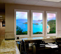 HealthPoint creates a beautiful panoramic view to nature using a set of three Luminous Virtual Windows